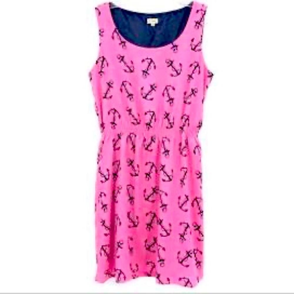 Pink and Navy Cremieux Nautical Dress